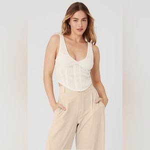 Alo Yoga-Open-Knit Chase The
Sun Corset Tank